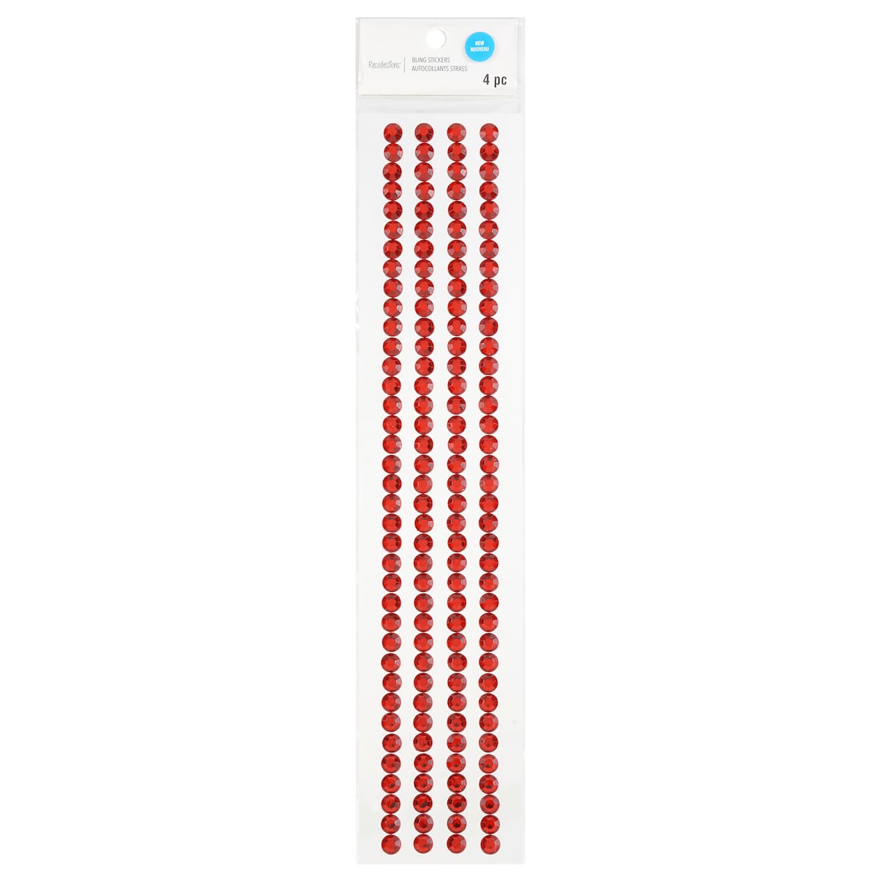 12 Packs: 4 ct. (48 total) Red Striped Bling Stickers by Recollections™